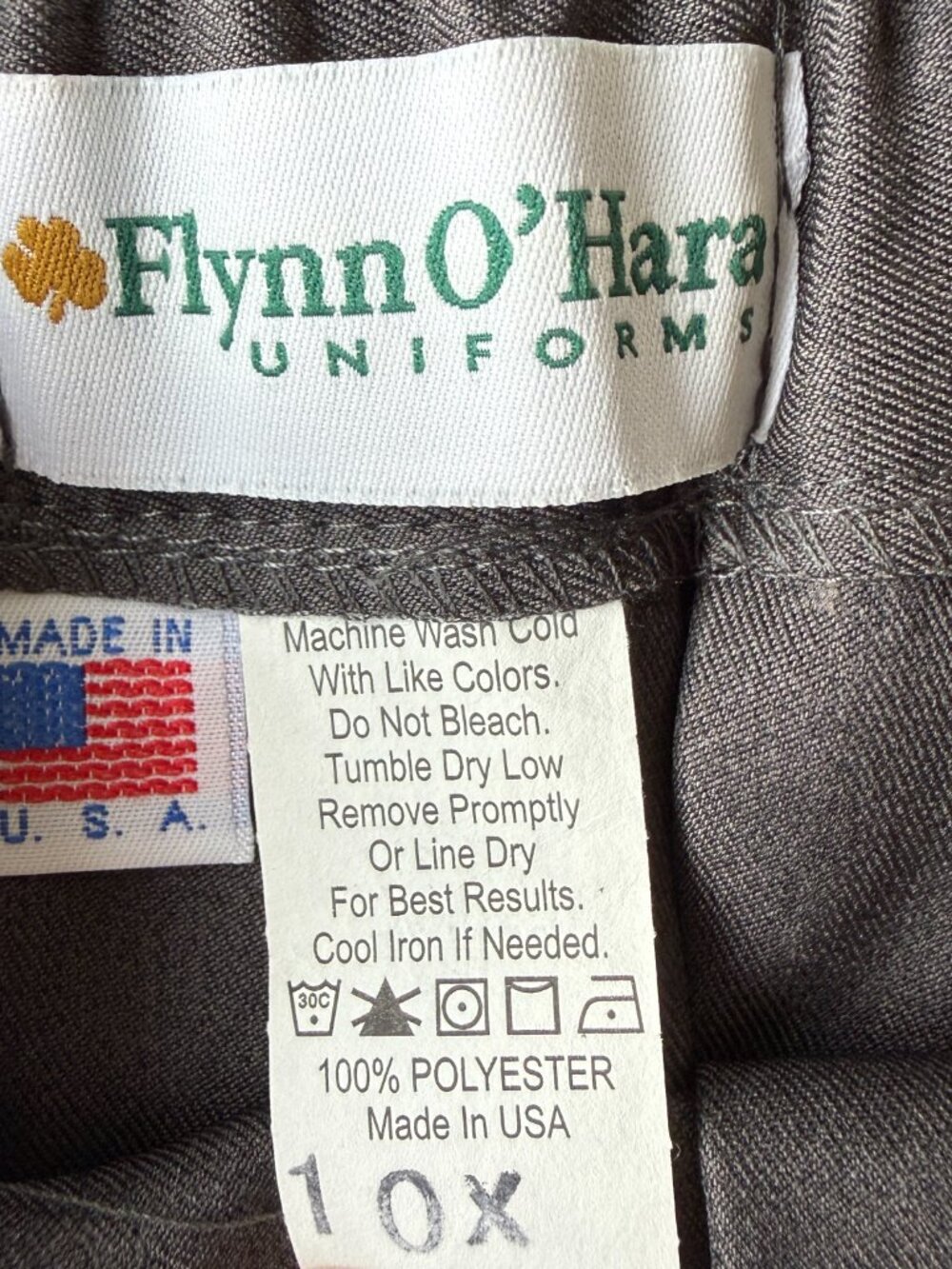 NWT Flynn O’Hara Charcoal Box Pleat Uniform Skirt Girls 10X - Picture 3 of 7